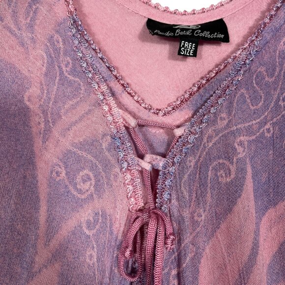 Pacific Batik Womens Fairycore Coverup Dress OS Purple Butterfly Vacation Resort - Picture 4 of 13